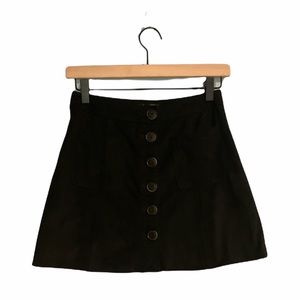 Zara TRF Collection Suede Button Front Skirt with Pockets Size Small Fall Peppy